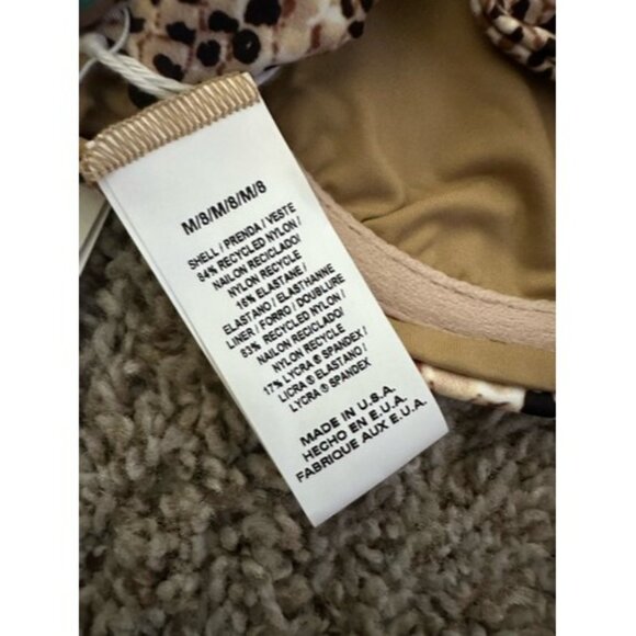 Vitamin A Womens Wired Snake Print Swim Top Beach Size 8 Medium Tie Back - Picture 10 of 14